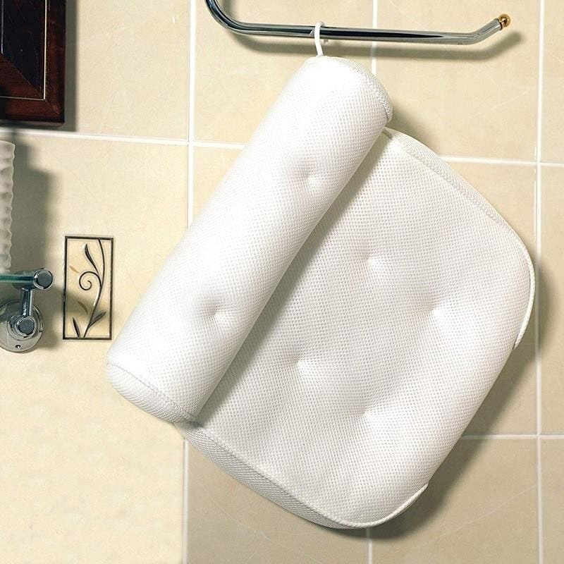 Ortopedisk Badekarpute - Pustende Badekar Hodepute laget av 3D Mesh-Stoff med Sugekopper Luvikno