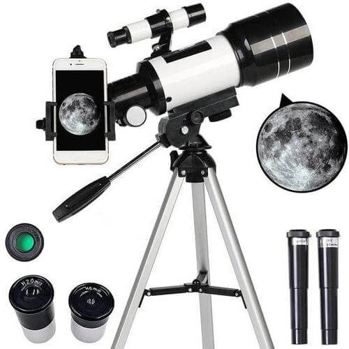 Luvikno | Utforsk stjernene med letthet - Profesjonelt teleskop med stativ & 150x zoom for måneobservasjon
