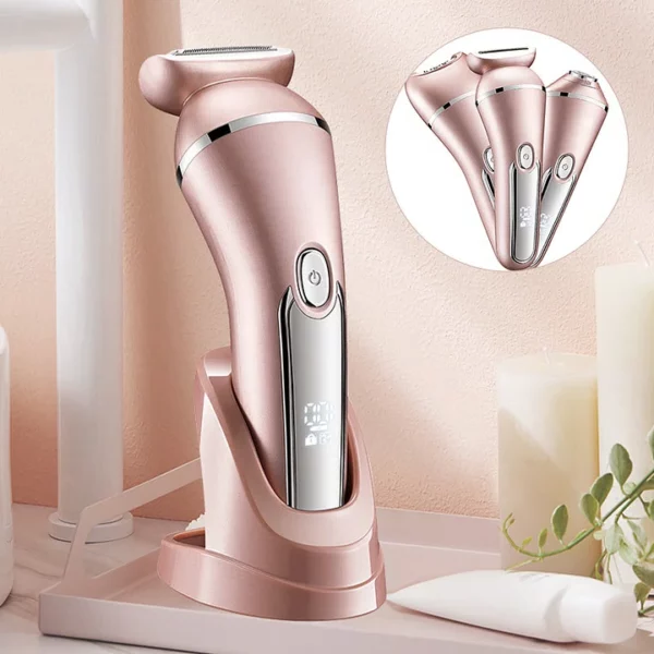Luvikno | SkinGlide 3-i-1 Elektrisk Barbermaskin – Vanntett og Oppladbar