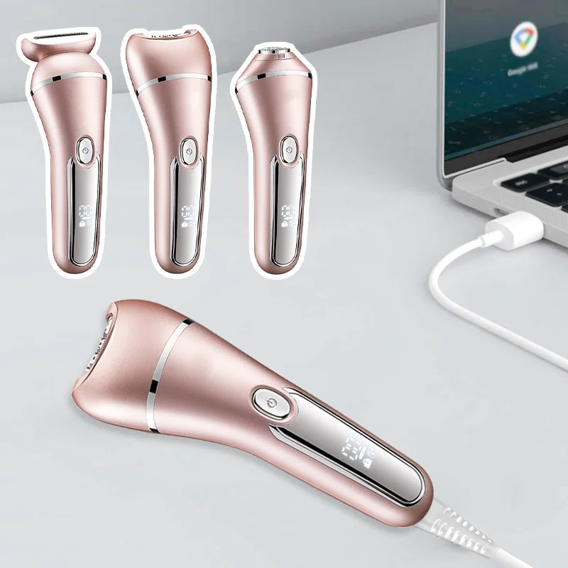 Luvikno | SkinGlide 3-i-1 Elektrisk Barbermaskin – Vanntett og Oppladbar