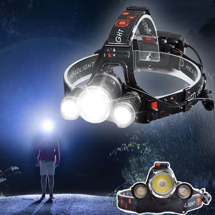 Profesjonell LED Hodelykt (5000 Lumen) - Multifunksjonell og Oppladbar | Luvikno