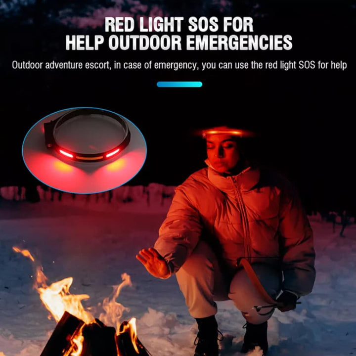 Hodelykt (oppladbar) 3-i-1 COB LED vanntett med bevegelsessensor | Luvikno
