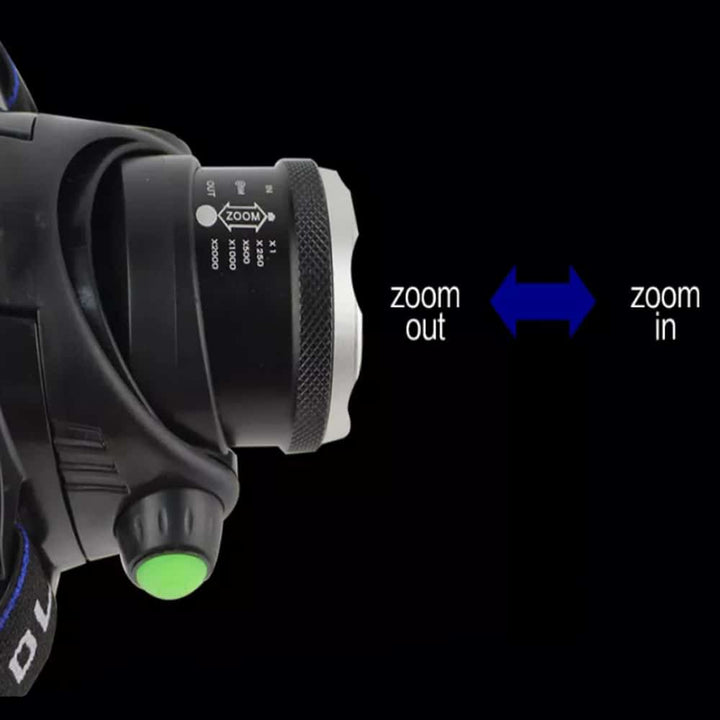 Hodelykt 1800 Lumen med justerbart fokus og zoom | Luvikno