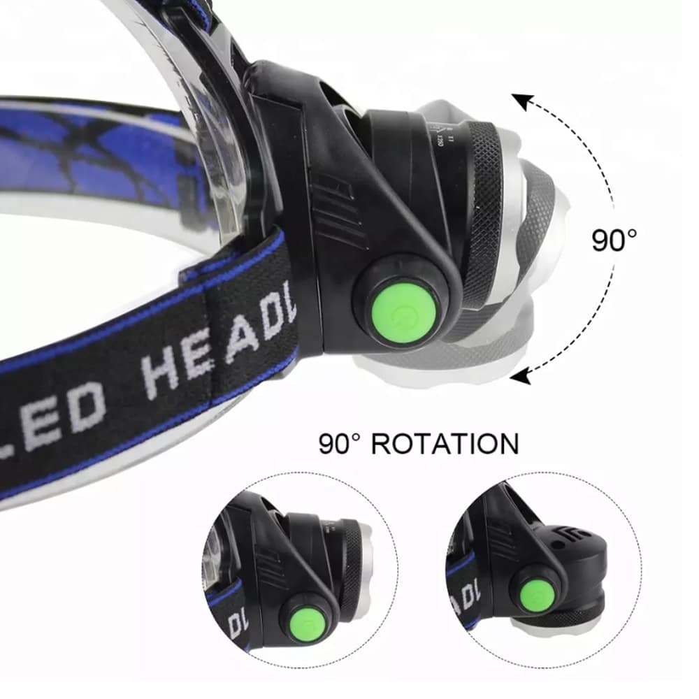Hodelykt 1800 Lumen med justerbart fokus og zoom | Luvikno