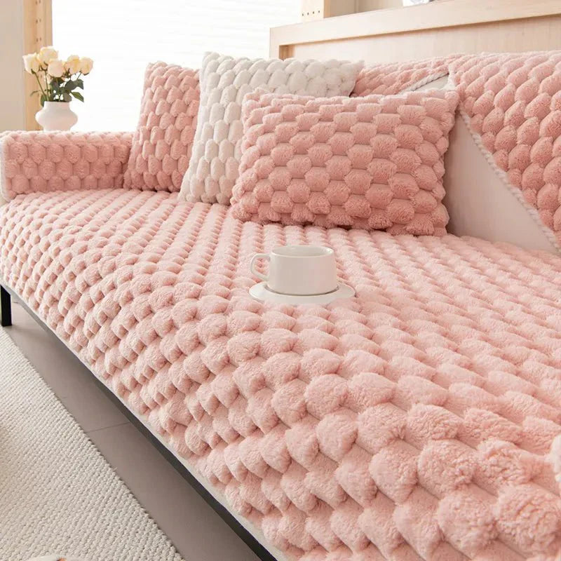 Pastellfarge Tykk Plush Sofa Teppet for Koselig Komfort | Luvikno