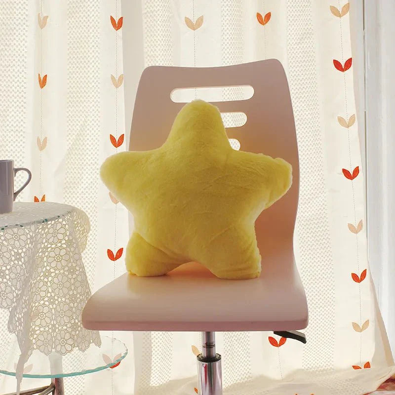 Pastellfarget stjerneformet myk pute 40x40cm polyester | Luvikno