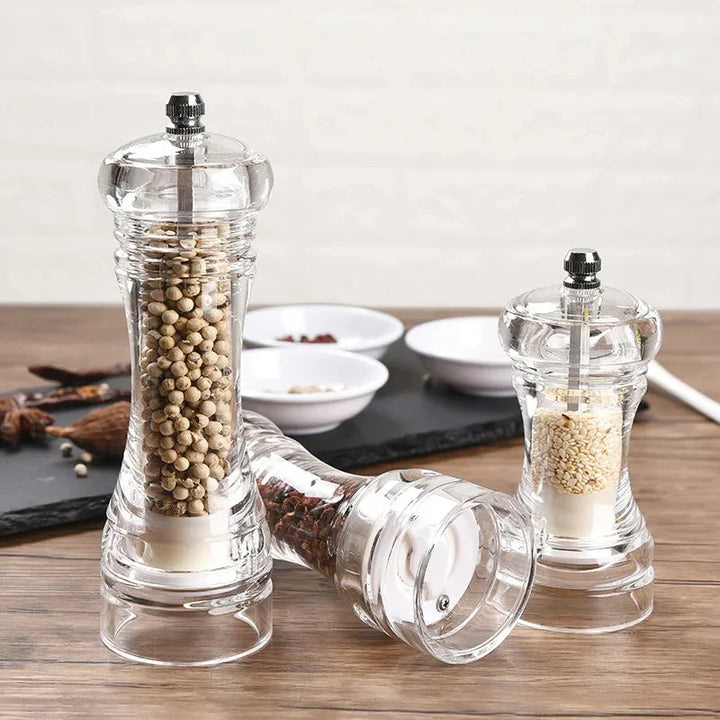 Pepper Grinder Akryl Salt- og Pepperkverner Justerbar Grovhet | Luvikno