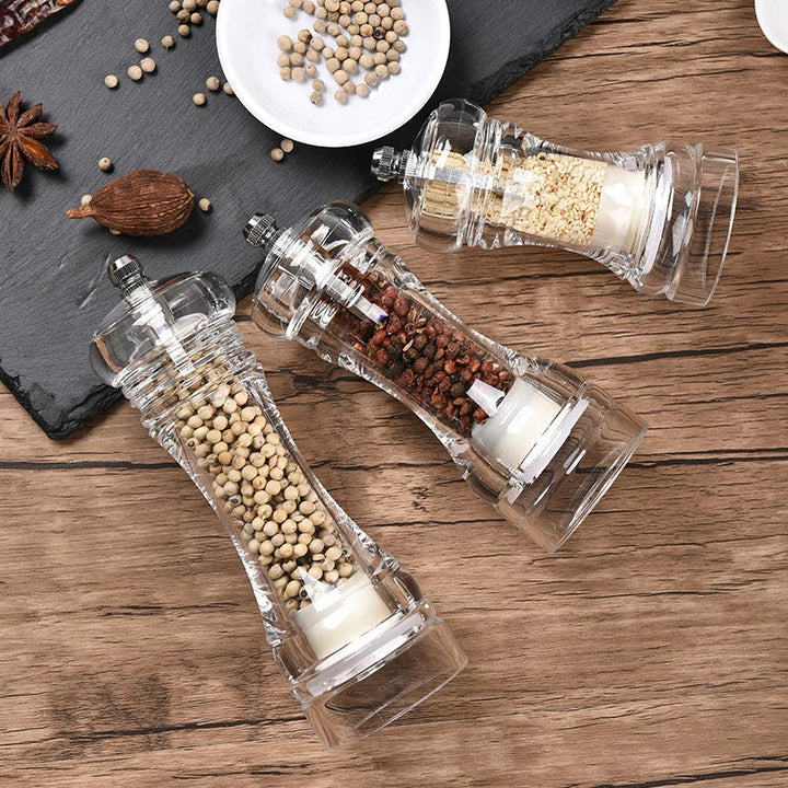 Pepper Grinder Akryl Salt- og Pepperkverner Justerbar Grovhet | Luvikno