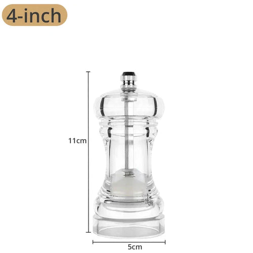 Pepper Grinder Akryl Salt- og Pepperkverner Justerbar Grovhet | Luvikno