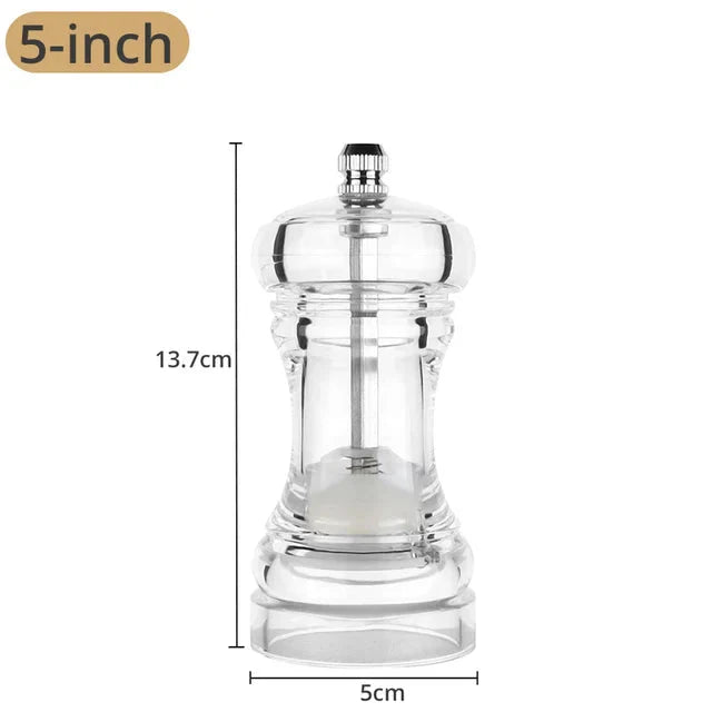 Pepper Grinder Akryl Salt- og Pepperkverner Justerbar Grovhet | Luvikno
