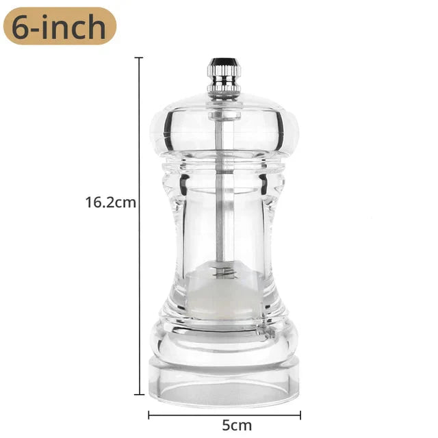 Pepper Grinder Akryl Salt- og Pepperkverner Justerbar Grovhet | Luvikno