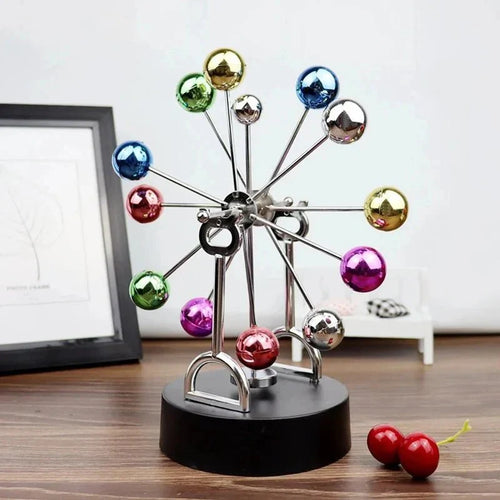 Perpetual Motion Ferris Wheel Desk Ornament in Metal Modern Style | Luvikno