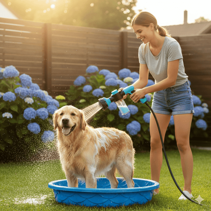 Luvikno | PetWash 360° – Høytrykk Hundebad Spray med 3 Moduser & Vannkontroll