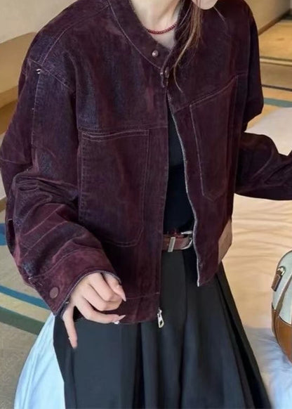 Luvik | Cord jacket – Vintage-inspiroitu vetoketjullinen takki, joka on valmistettu pestystä sametista