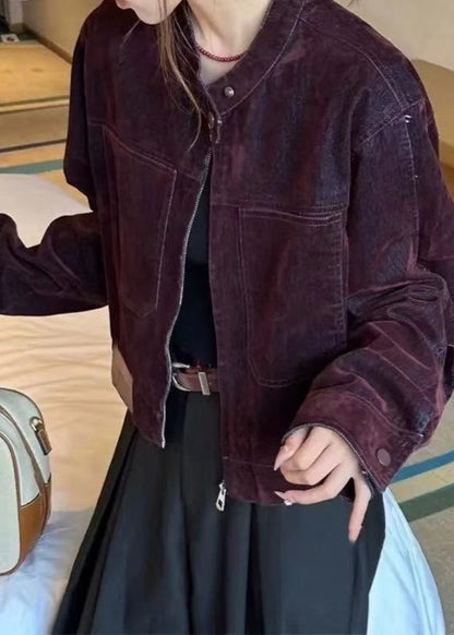 Luvik | Cord jacket – Vintage-inspiroitu vetoketjullinen takki, joka on valmistettu pestystä sametista