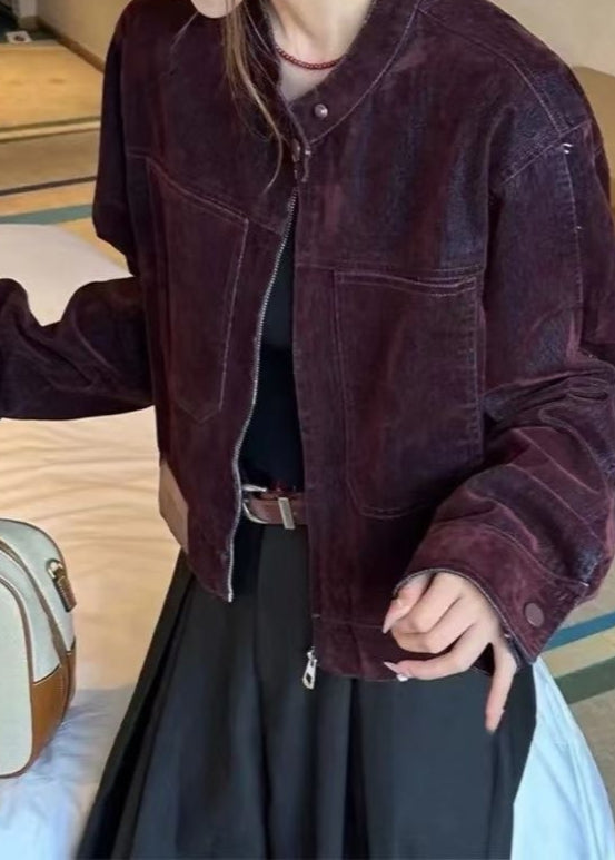 Luvik | Cord jacket – Vintage-inspiroitu vetoketjullinen takki, joka on valmistettu pestystä sametista