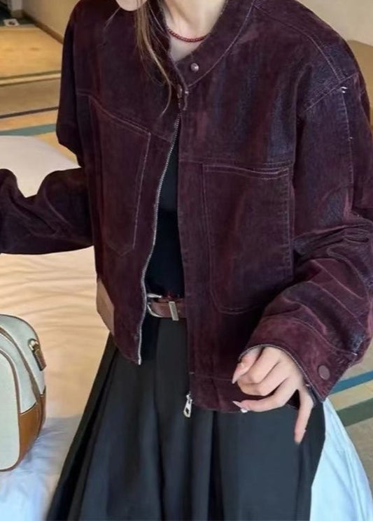 Luvik | Cord jacket – Vintage-inspiroitu vetoketjullinen takki, joka on valmistettu pestystä sametista