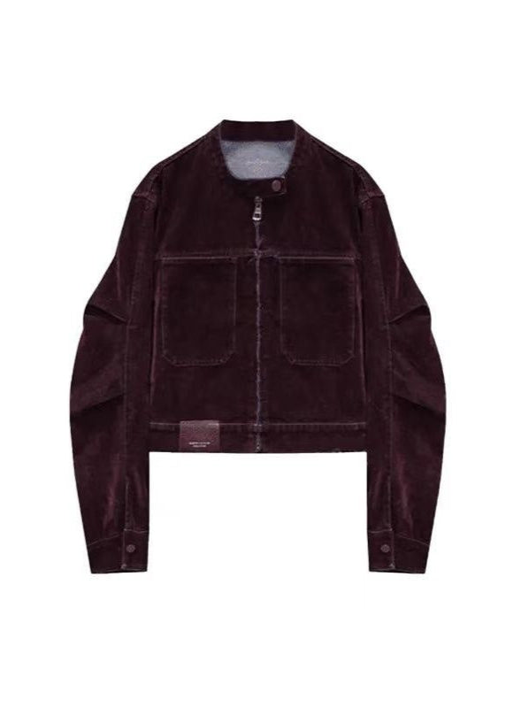 Luvik | Cord jacket – Vintage-inspiroitu vetoketjullinen takki, joka on valmistettu pestystä sametista