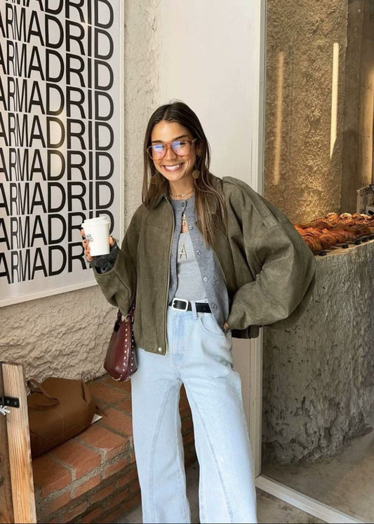 Luvik | Ylipitkä Nahka Vetoketjulla Takki