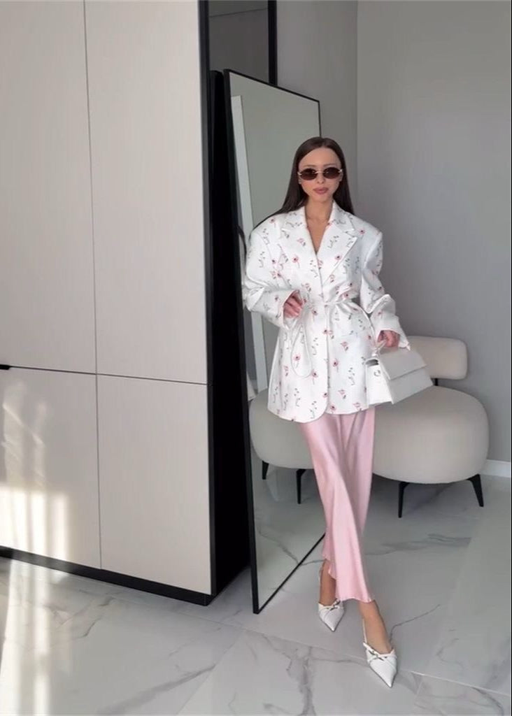 Luvik | Puutarha - Vyöllinen Kukallinen Printti Bleiseri