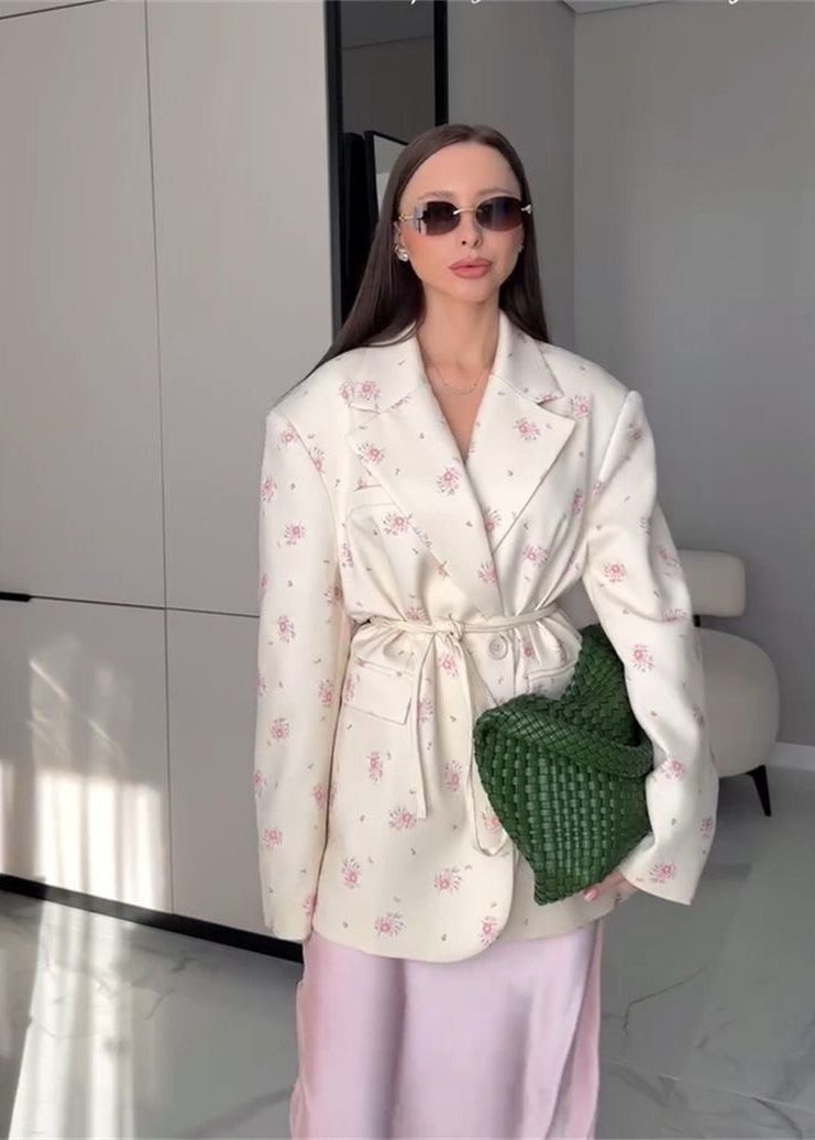 Luvik | Puutarha - Vyöllinen Kukallinen Printti Bleiseri