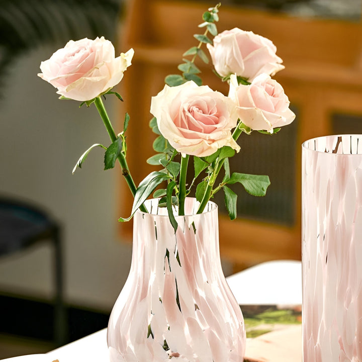 Rosa Marmor Effekt Glass Vase - Amerikansk Stil Hydroponisk Dekor | Luvikno
