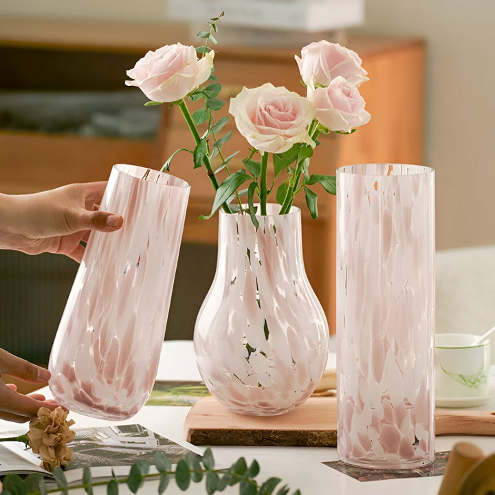 Rosa Marmor Effekt Glass Vase - Amerikansk Stil Hydroponisk Dekor | Luvikno