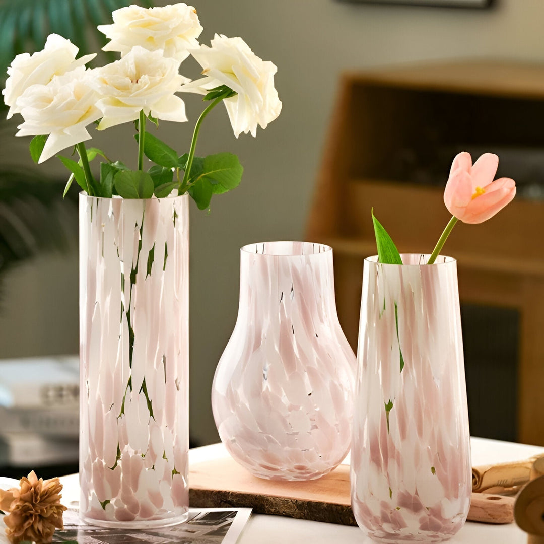 Rosa Marmor Effekt Glass Vase - Amerikansk Stil Hydroponisk Dekor | Luvikno