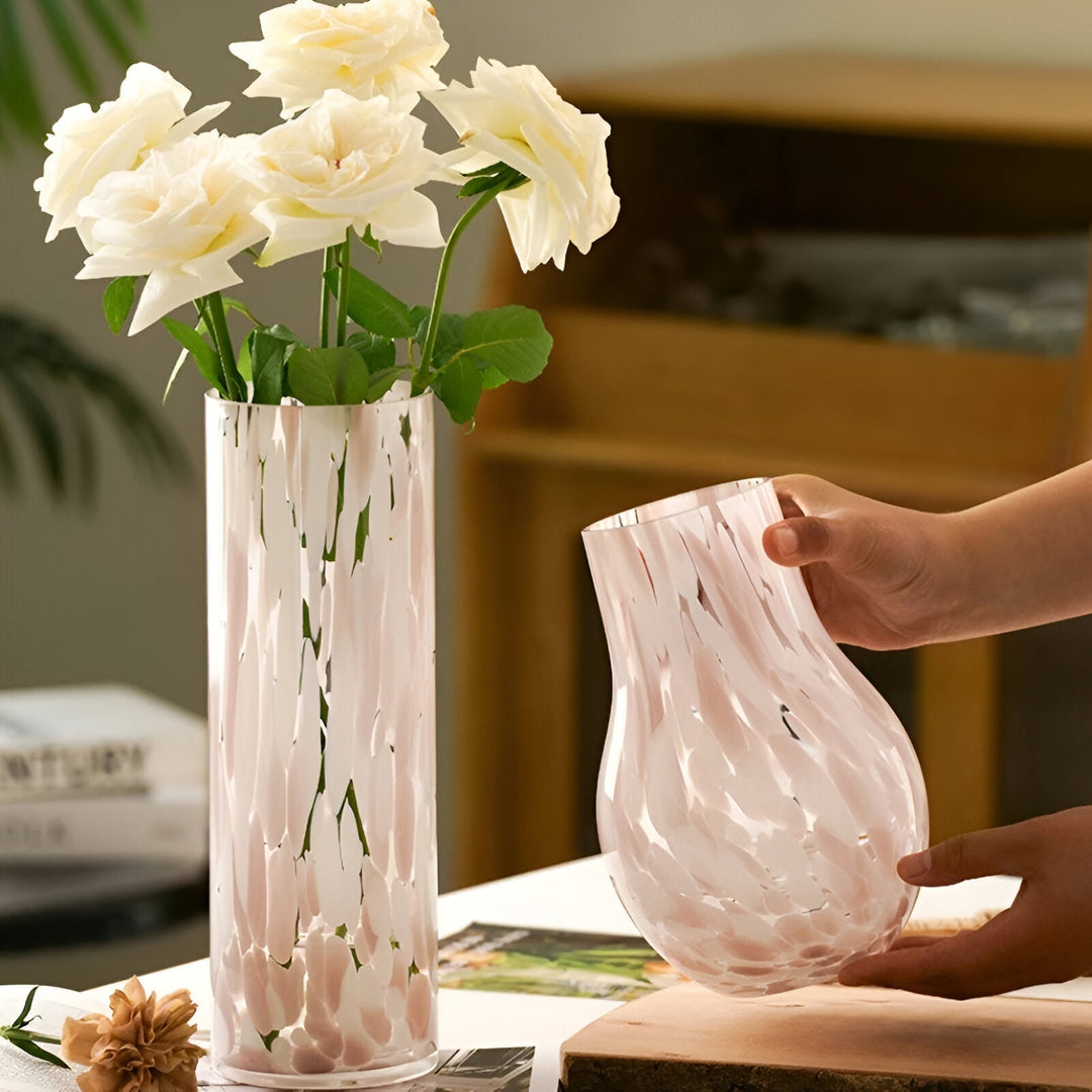 Rosa Marmor Effekt Glass Vase - Amerikansk Stil Hydroponisk Dekor | Luvikno