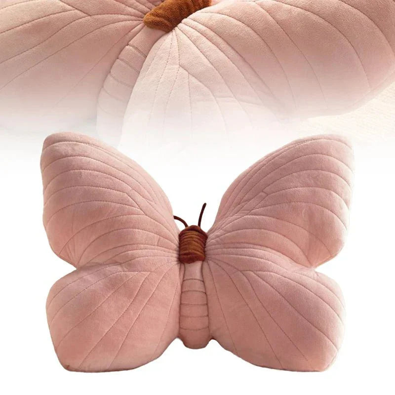 Rosa Plys Sommerfuglpute for Sofa og Soverom | Luvikno