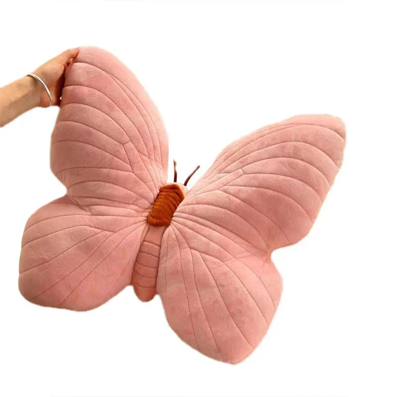 Rosa Plys Sommerfuglpute for Sofa og Soverom | Luvikno