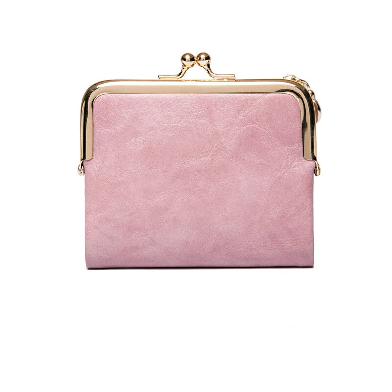 Lommebok Veske | Vintage Kiss Lock Lite PU Skinn Luvikno
