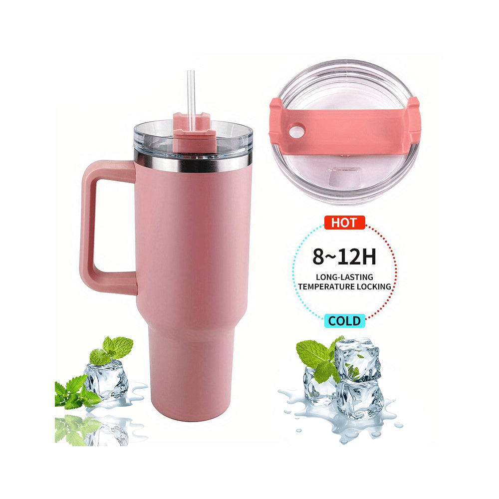 Tumbler Termokopp 1200 ml med håndtak, lokk og sugerør | Luvikno