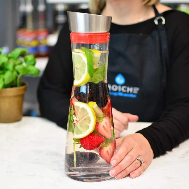 Kanne med lokk Juice Klar glass Drink Infusert glassvannkanne | Luvikno