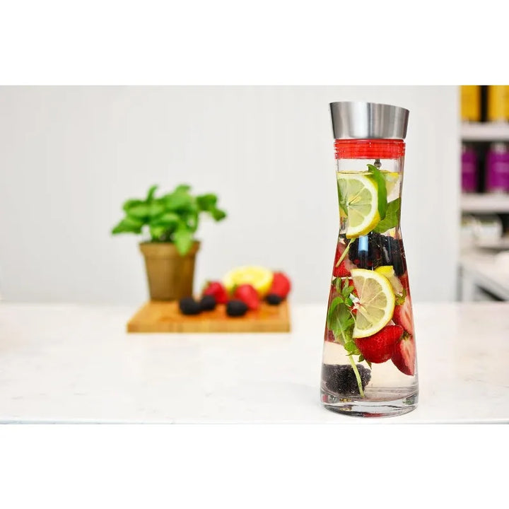 Kanne med lokk Juice Klar glass Drink Infusert glassvannkanne | Luvikno