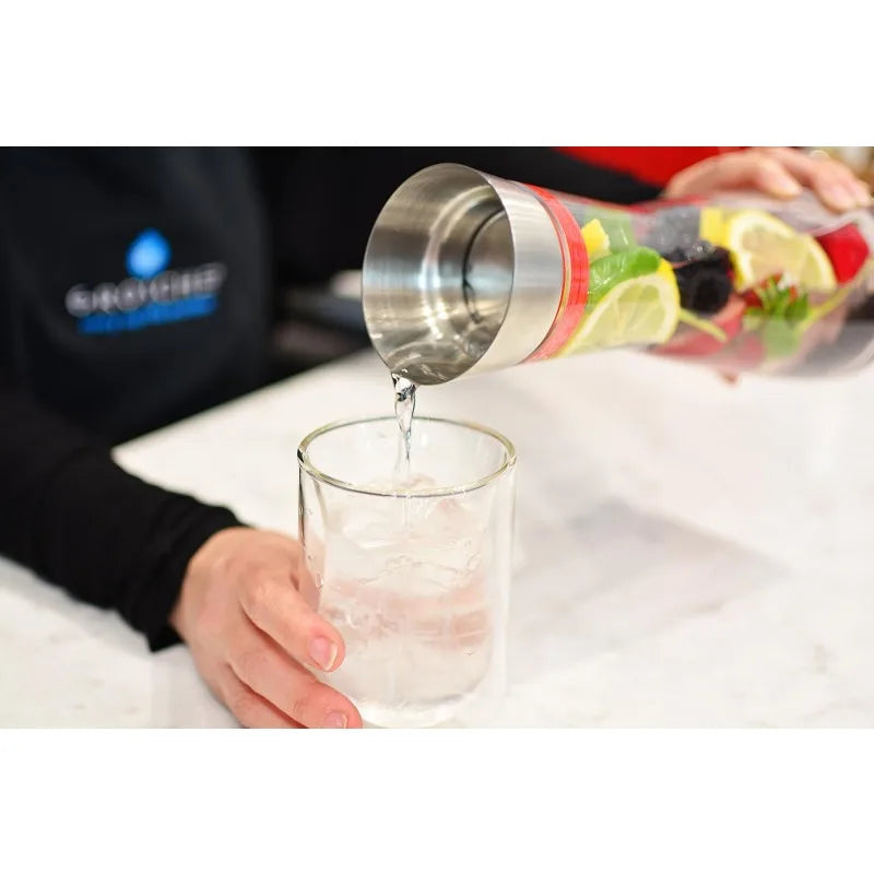 Kanne med lokk Juice Klar glass Drink Infusert glassvannkanne | Luvikno