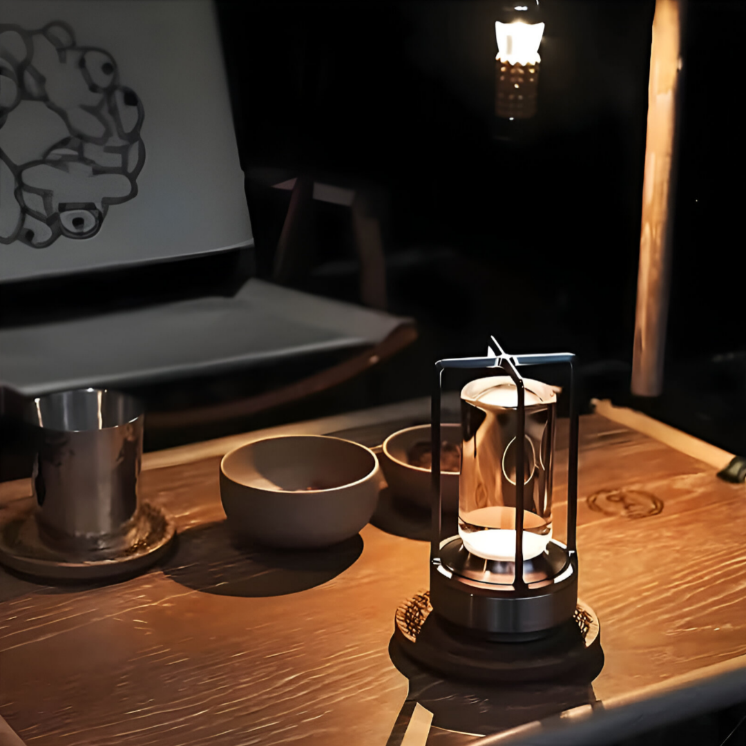 ElegantLight - Vanntett Bærbar Bordlampe med Dimmbar LED-Belysning for Innendørs og Utendørs | Luvikno
