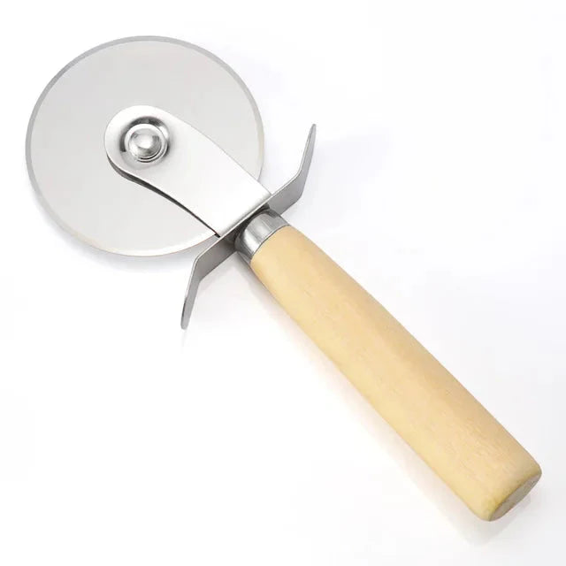 Pizza Cutter Trehåndtak Bakverk Skjærer Skjærehjul Skiver | Luvikno