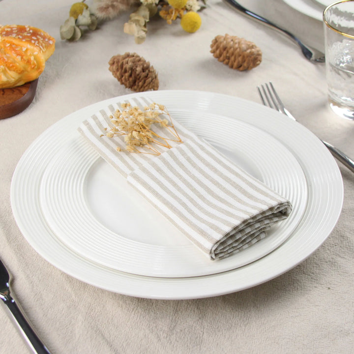 Enkel Stripete Ingredienser Blanding Bord Servietter Sett med 12 Tøy Servietter | Luvikno