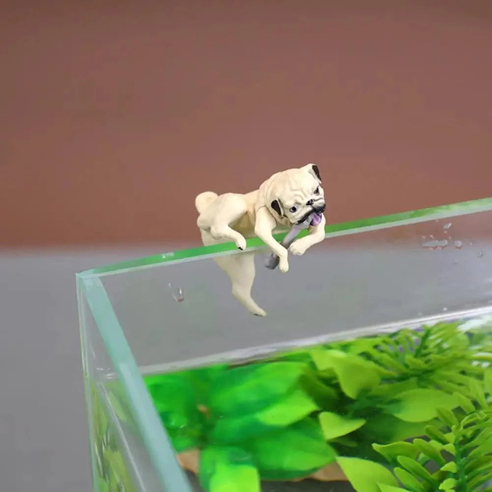 1-3Pcs Mini Cartoon Hund Ornament Harpiks Figur Figur DIY Håndverk Statue for Fiskebowl Fisketank Akvarium Tilbehør Hjem Deko | Luvikno