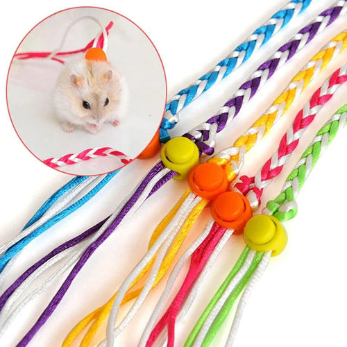 1.4m 2.0m Justerbar Kjæledyr Hamster Båndsele Tau Gerbil Bomull Tau Selesnor Krage for Rottweil Mus Hamster Kjæledyr Bur Bånd | Luvikno