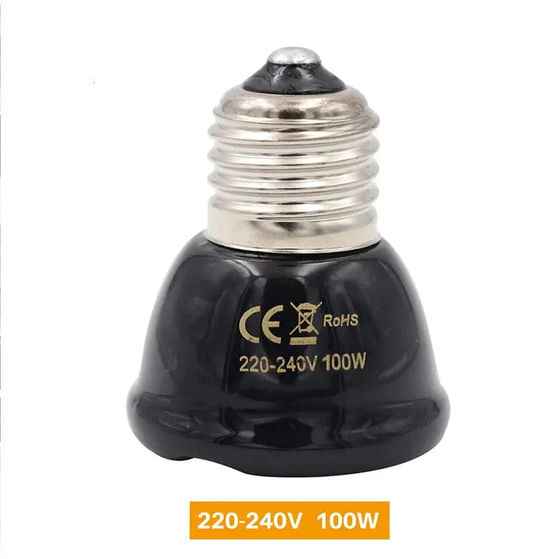 E27 Pet Heating Lamp for Turtle Snake lizard Infrared Ceramic Emitter Heat Light 50W/75W/100W Reptile Lamp Reptile Light EU Plug | Luvikno