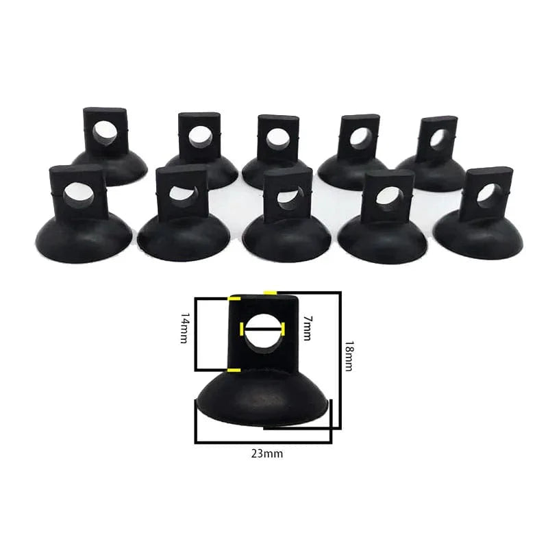10Pcs Svart Akvarium Sugekop Luftslange Holder Sugekopp for Fiskekar Pumpe Oksygen Luftslange Festeklips Tilbehør For Akvarium | Luvikno