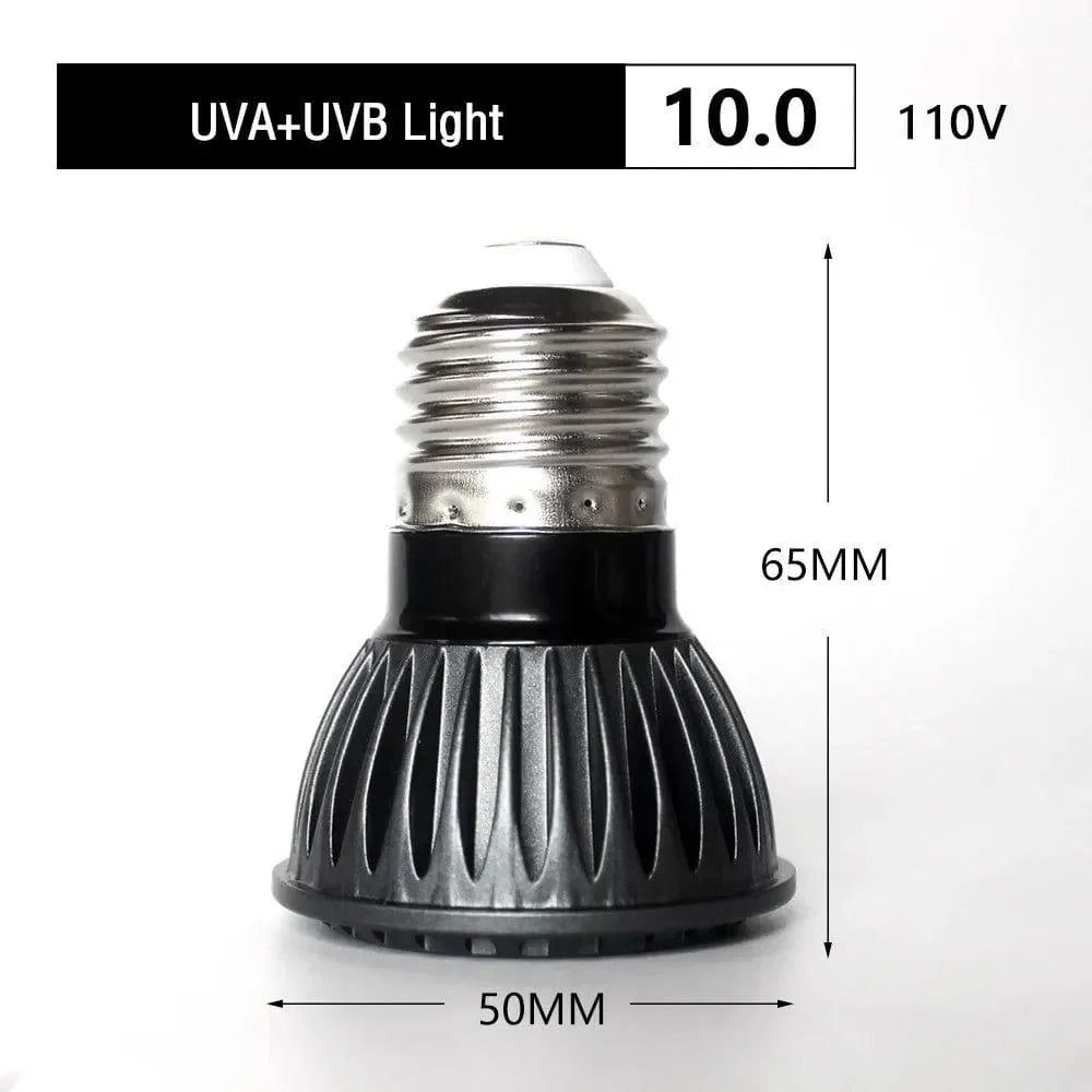 UVA + UVB LED Reptile Light Skilpad Solbadeplattform Full Spectrum Sollampe Solbade Varmlampe for Lizard Reptiler og Amfibier | Luvikno