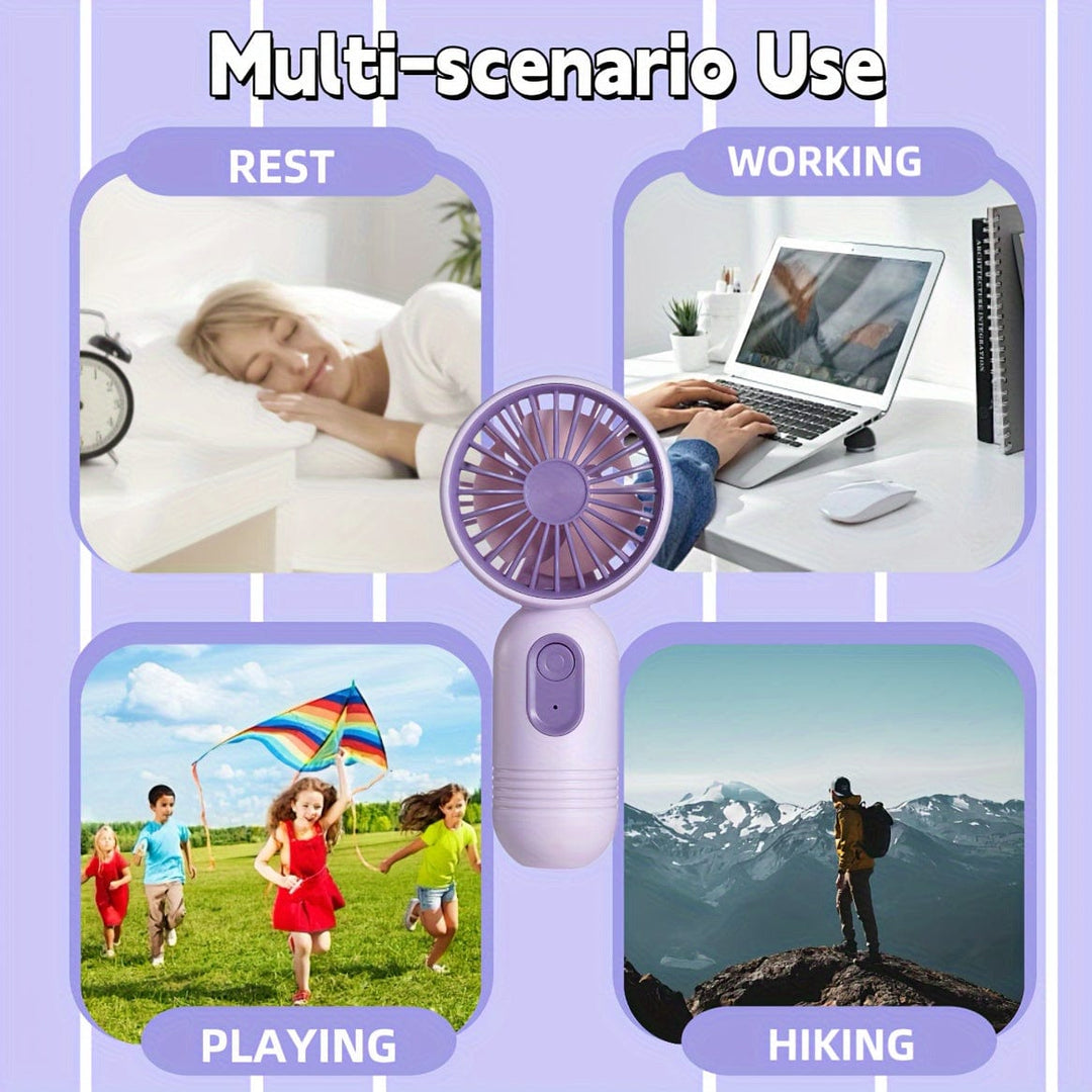 1PC Mini Bærbar Vifte, USB Oppladbar, Med 3 Hastigheter - Håndholdt Vifte For Menn Og Kvinner - Perfekt For Kontor, Utendørs, Reisemål, Og Camping | Luvikno
