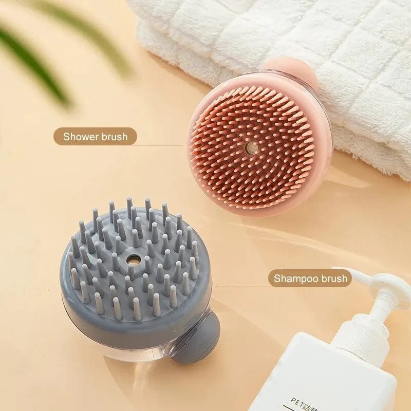 1pc Pet Bath Brush Soft Silicone With Shampoo Dispenser Gentle Massage For Grooming And Cleaning Fur And Hair | Luvikno