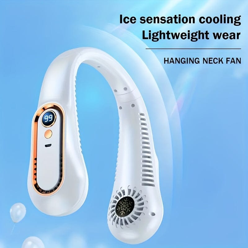 1pc Vaneless Hanging Neck Fan, Portable USB Cooler Fan Med 5 Hastigheter Og Digitale Skjerm - Super Sterk Teknologi Og Bladeless Design For Utendørsbruk | Luvikno