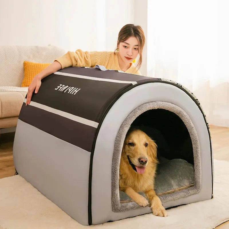 2022 Ny vinter varm sammenleggbar hundehus hundeseng kjæledyrprodukter små og mellomstore hunder varme kjæledyrprodukter valpehule sofa | Luvikno