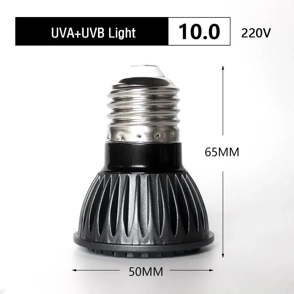 UVA + UVB LED Reptile Light Skilpad Solbadeplattform Full Spectrum Sollampe Solbade Varmlampe for Lizard Reptiler og Amfibier | Luvikno