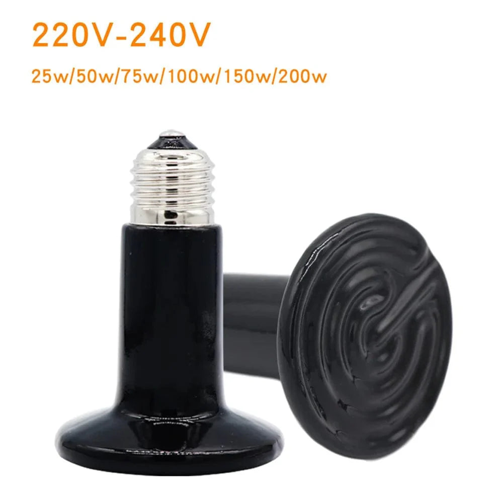 25W 50W 75W 100W 150W 200W Fjerne Infrarøde Kjæledyrvarmelampe Keramisk 110V 220V Reptil Skilpadde Brooder Lyspære Varmeutstråler Lyspære | Luvikno